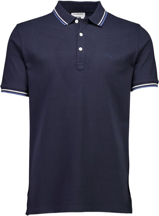 Polo shirt w. contrast piping