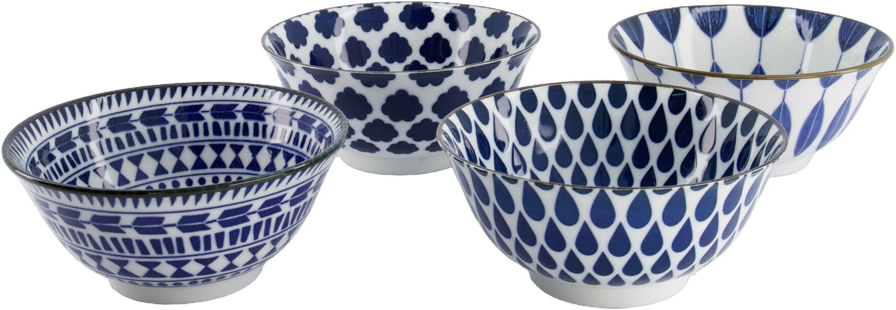 Mixed Bowls Tayo Bowl Giftset 4pcs 15x7cm 500ml Blue/White D
