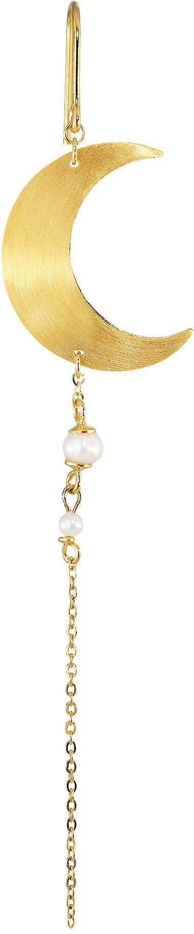 Half Moon Earring with Pearl Chain