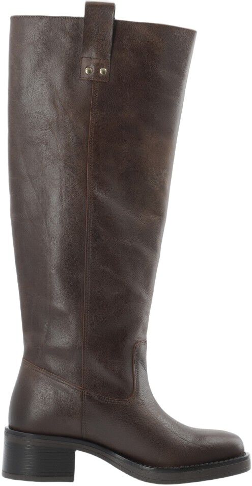 BIAMARY Knee High Pull On Boot Pull Up Leather