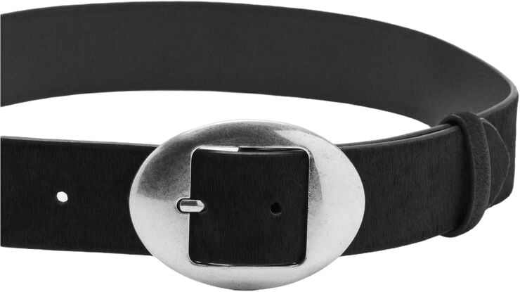 Leather fur belt
