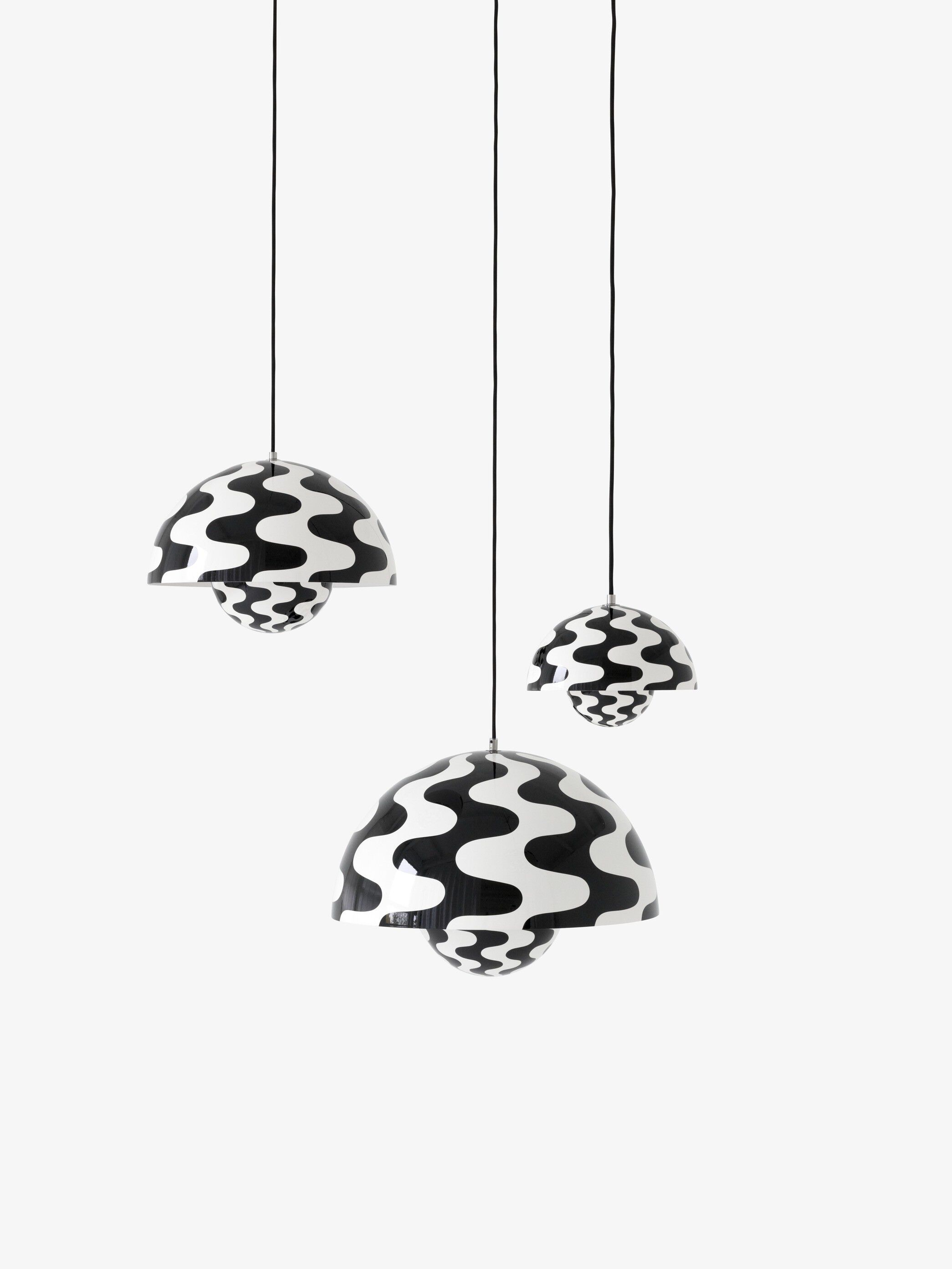 Flowerpot Pendant VP2, Black/White