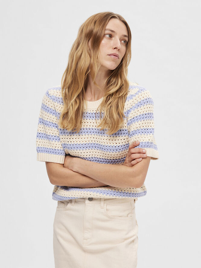 SLFALBY SS KNIT O-NECK