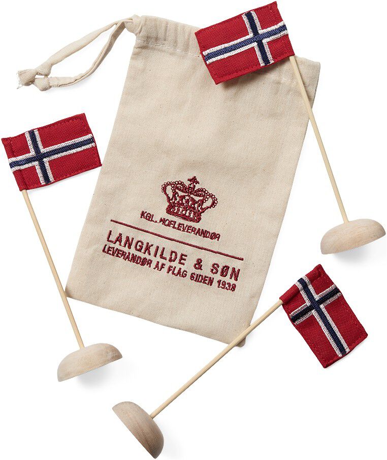 Mini bordflag med Norske flag