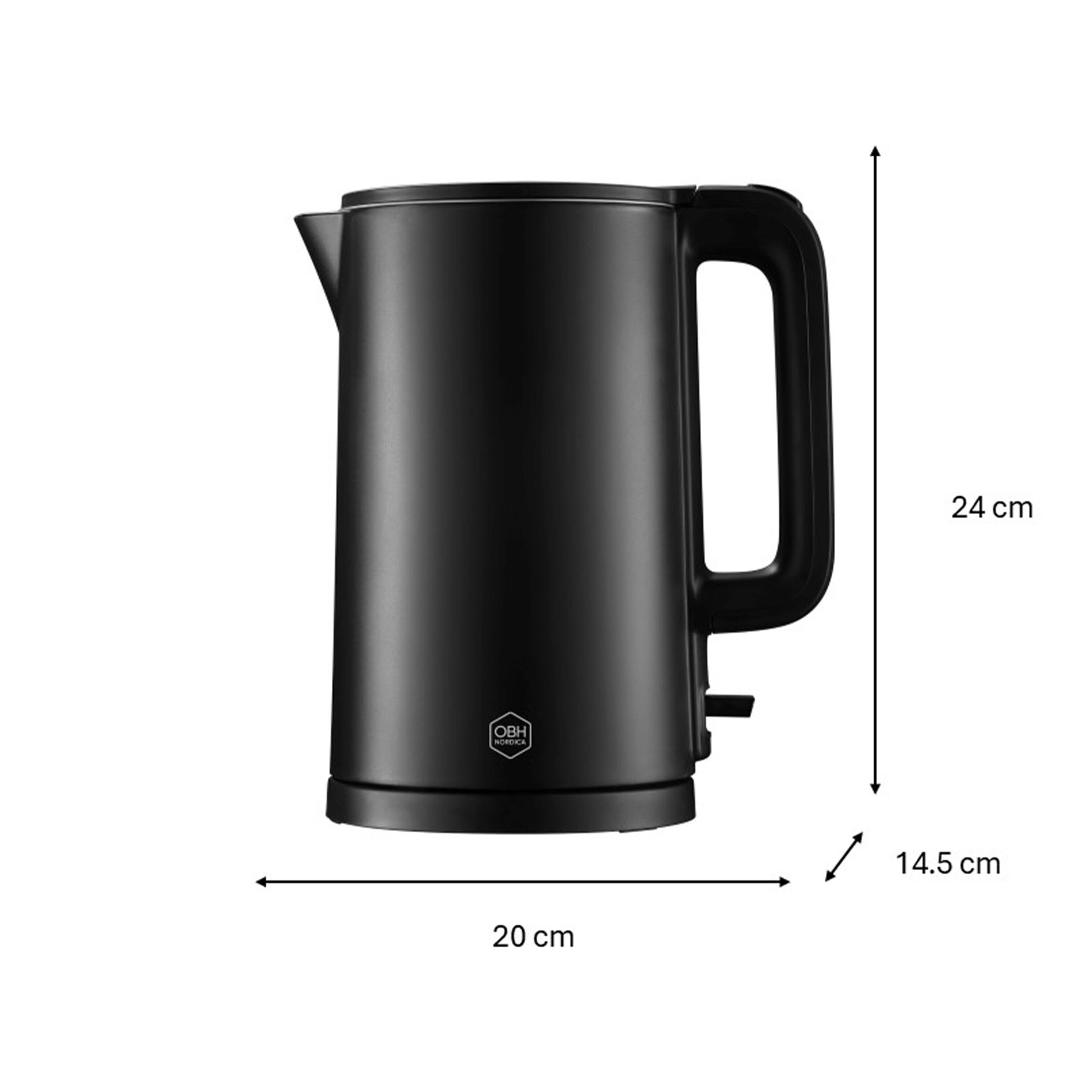 OBH Nordica Thermo Protect-elkedel sort 1,5L