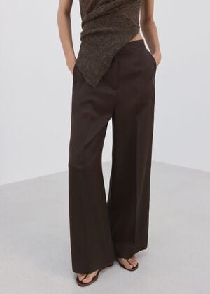 High-waisted lyocell trousers