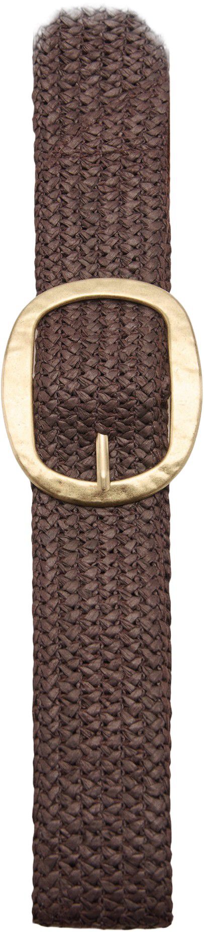 Natural fibre belt with oval buckle