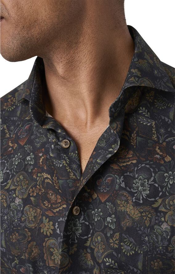 Slim Fit Brown Merino Wool Shirt