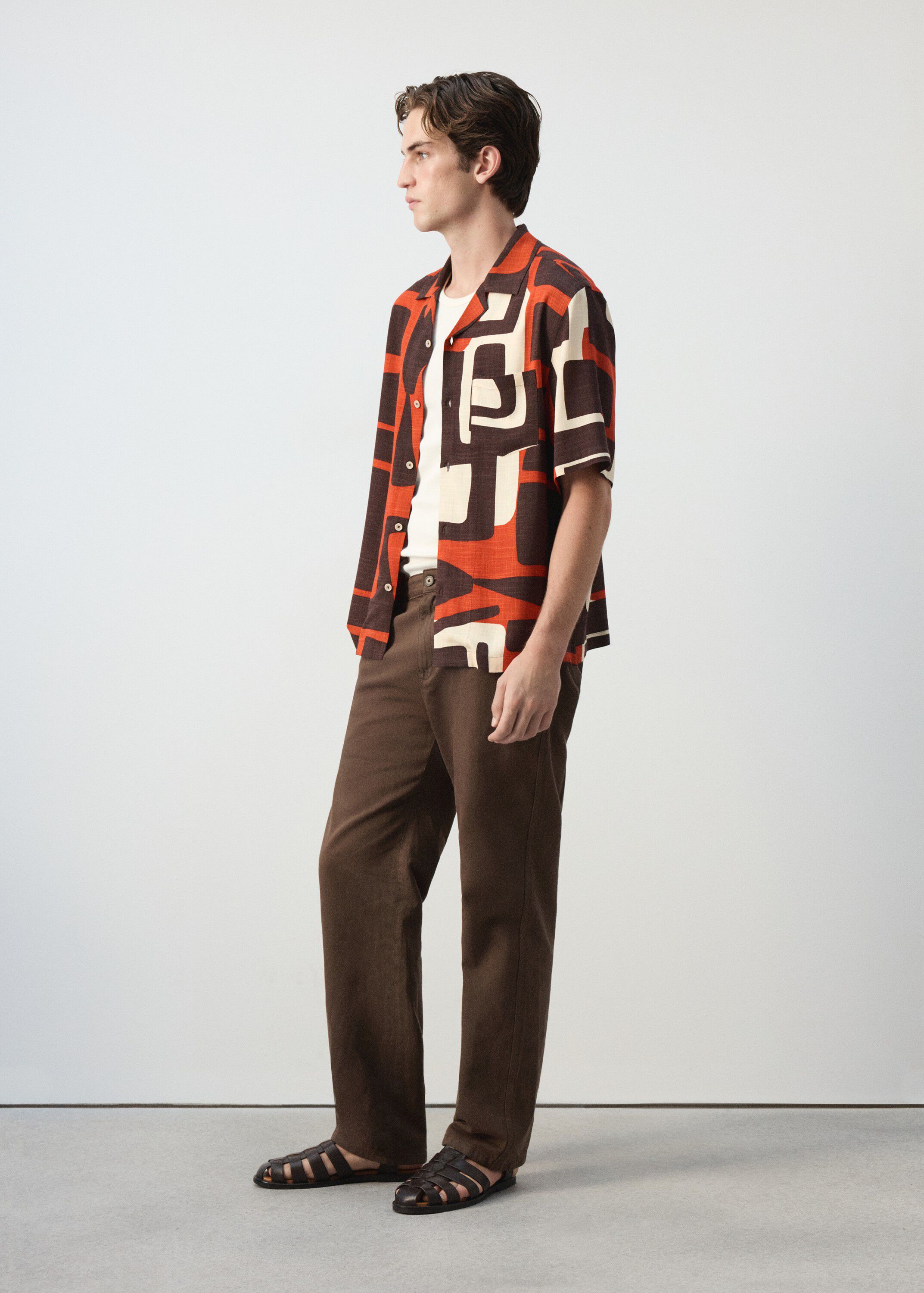 Printed bowling shirt