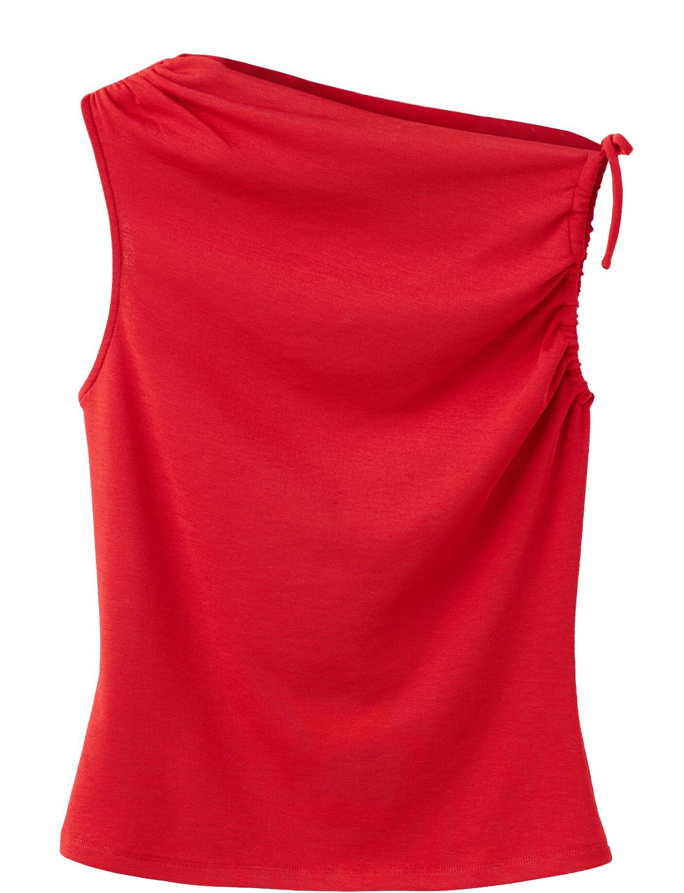 Asymmetric ruched top