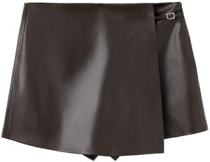 Faux leather skirt with buckle