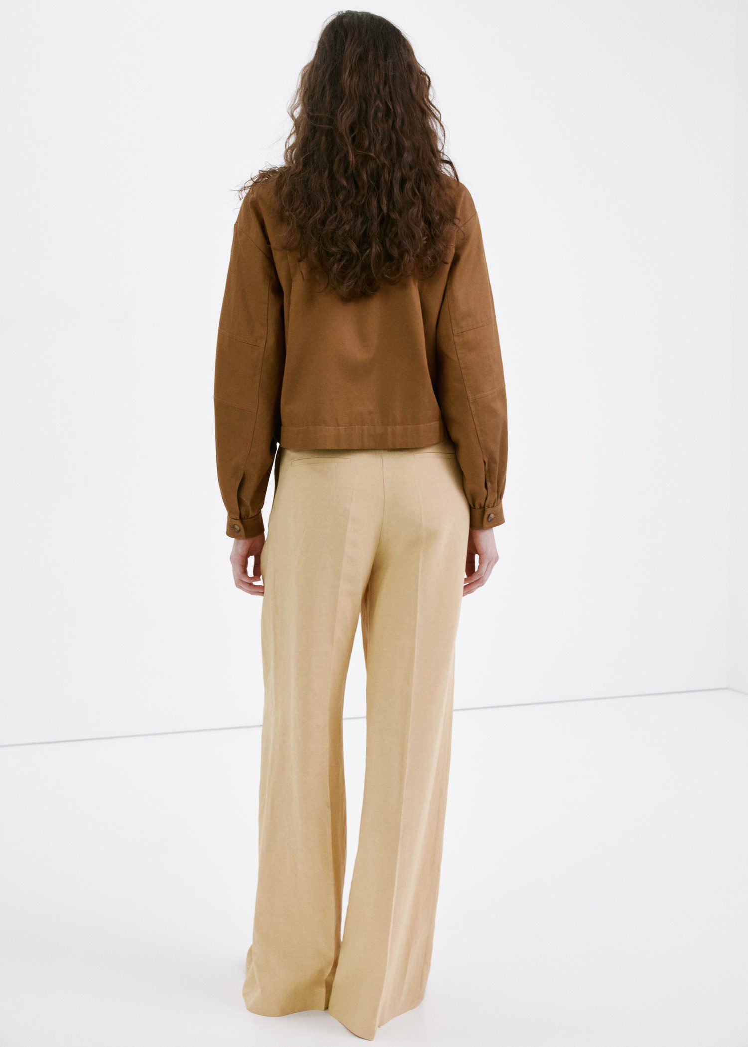 Straight mid-rise trousers