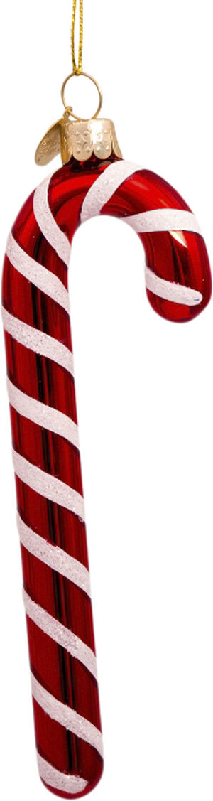 Ornament glass red/white candy