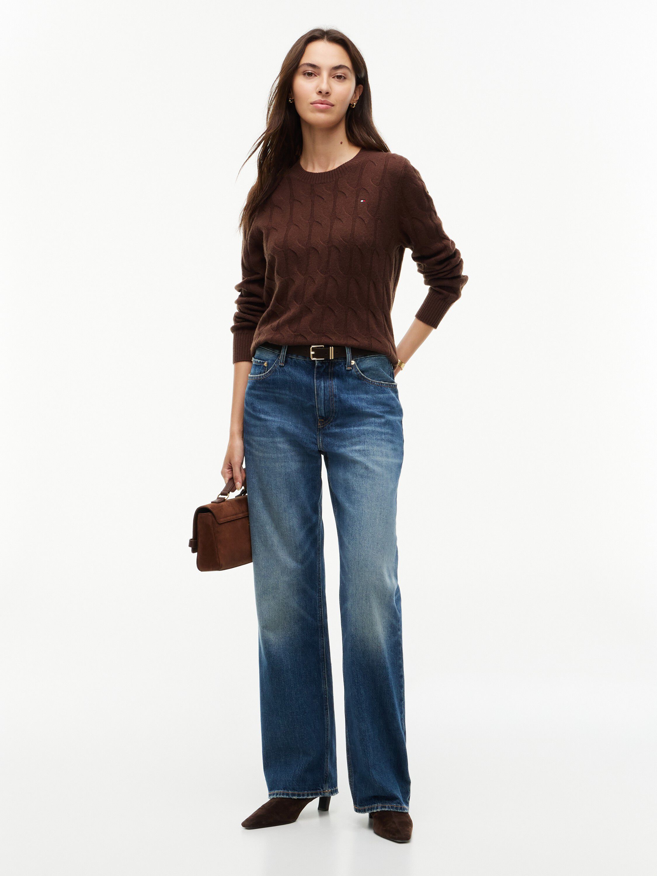 Pure Wool Chain Cable Knit Jumper