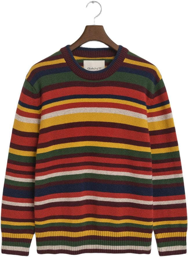 MULTI COLORED STRIPED C-NECK