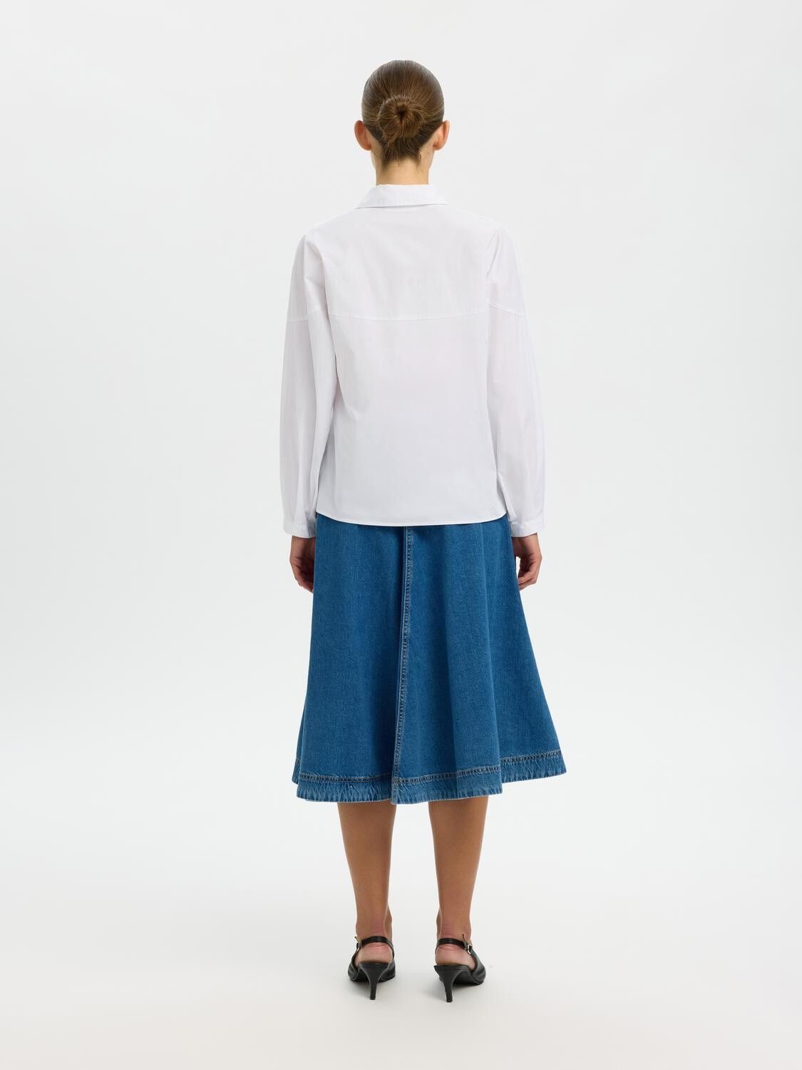 Slfdelia Regular Ls Pleated Shirt B