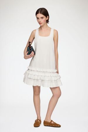 Cotton Poplin U-neck Mini Dress