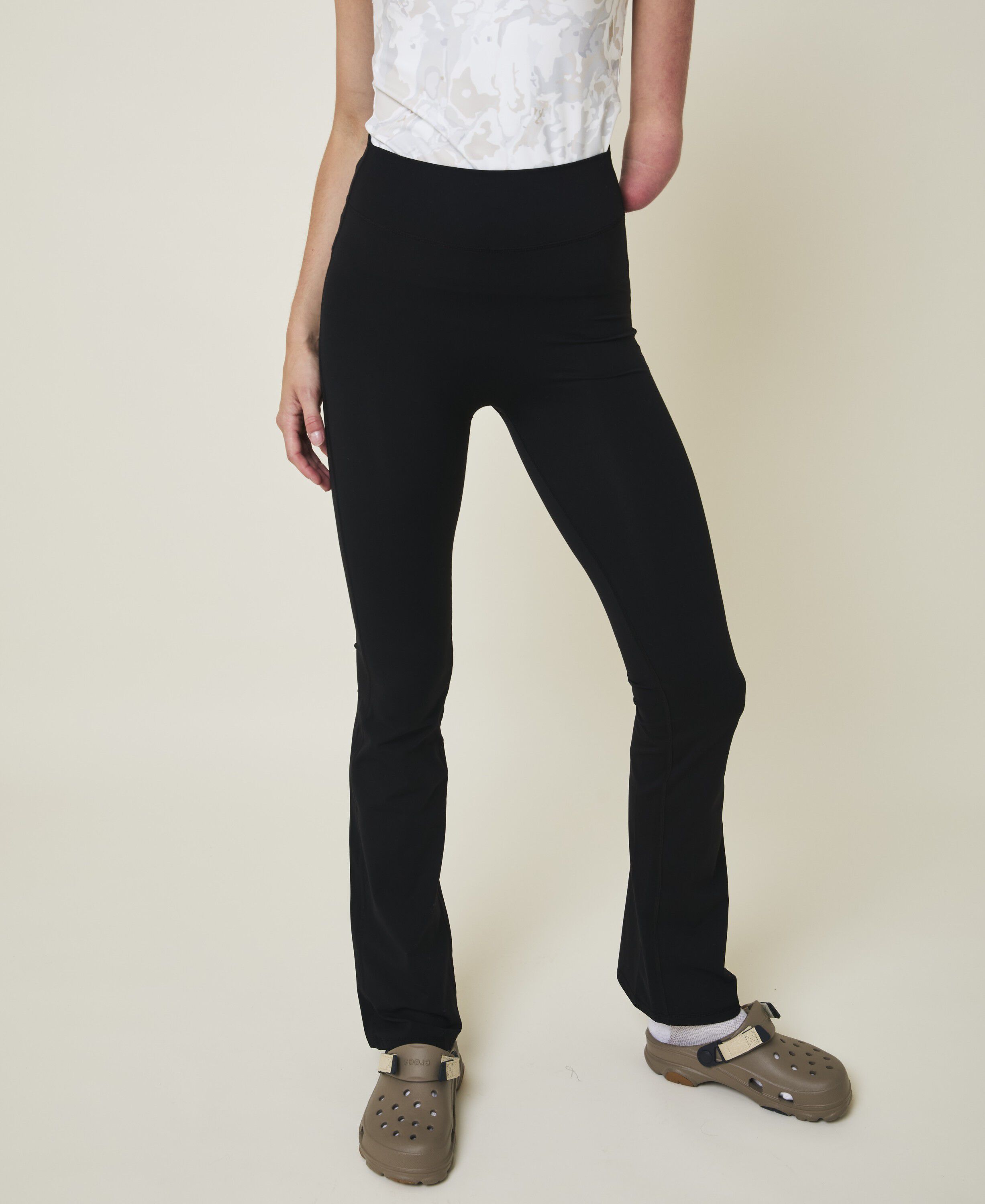 Art h&oslash;jtaljet flared leggings - Nero
