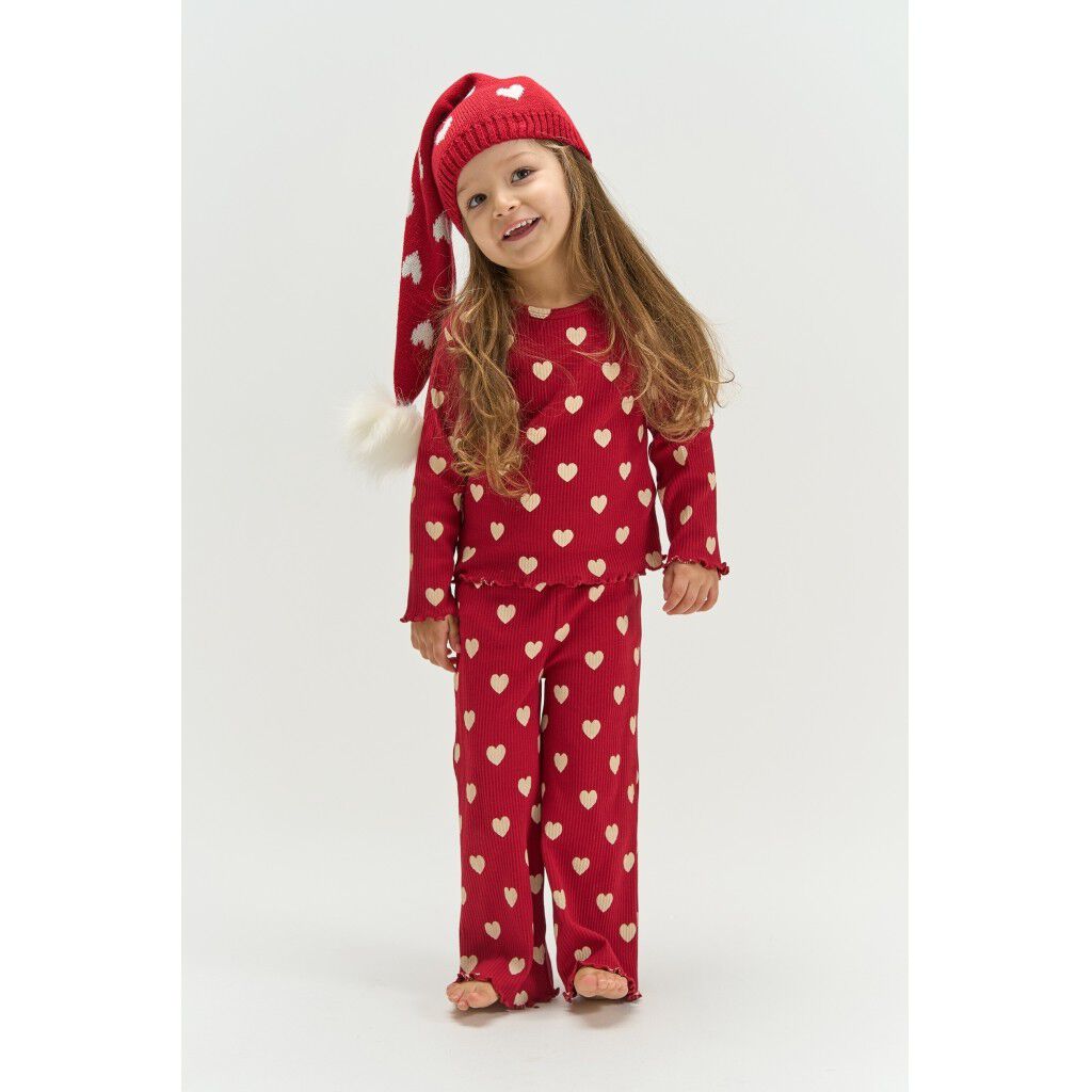 Tnstholiday Red Heart Rib Night Set