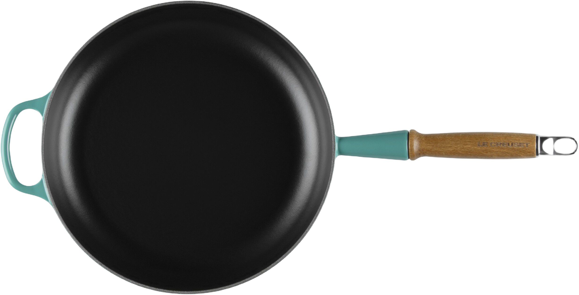 Le Creuset Signature st&oslash;bejern stegepande m/ tr&aelig;h&aring;ndtag 28cm Bleu Rivi