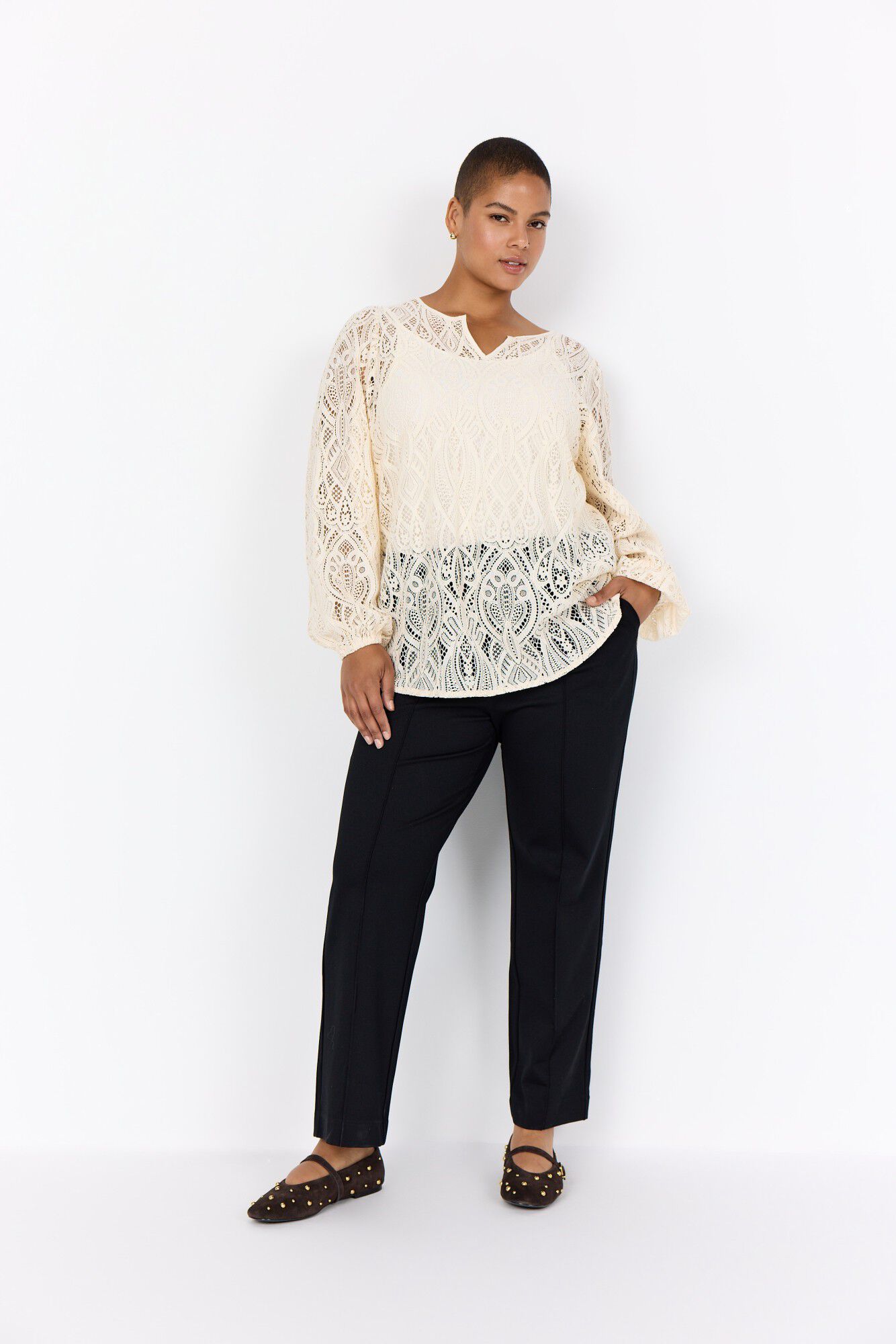 Curvy WA-NELA 2 Bluse Creme