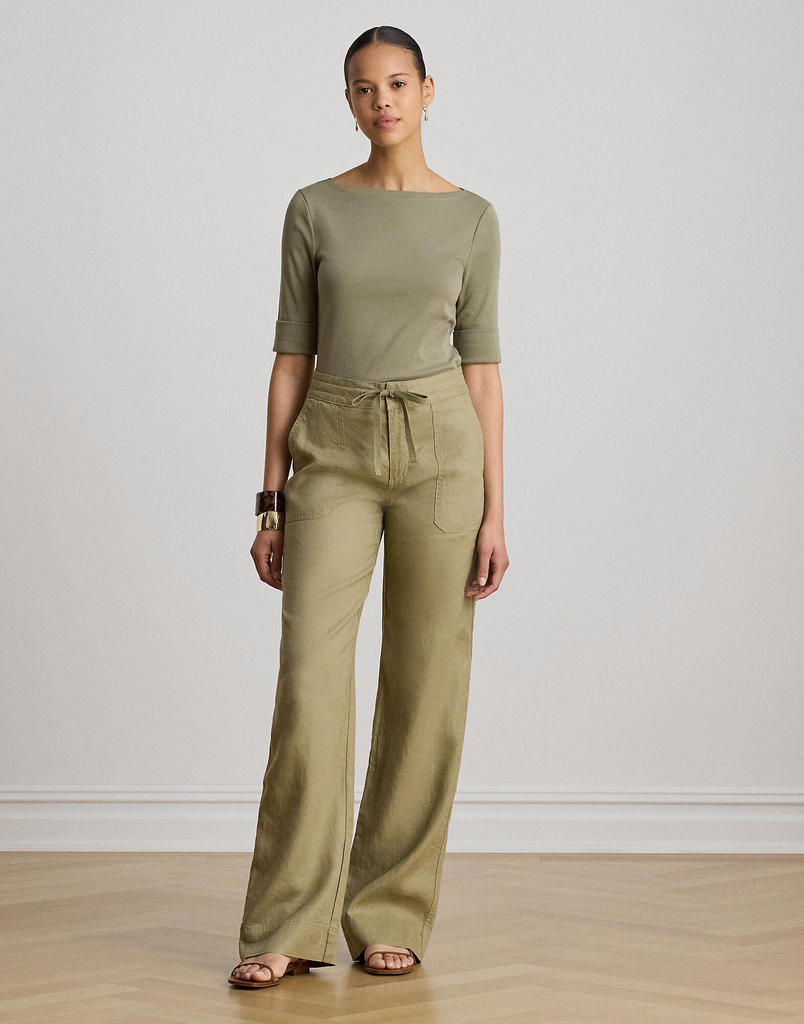 Stretch Cotton Boatneck Tee