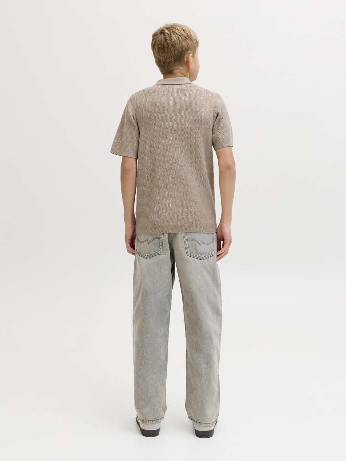 JJMAX KNIT ZIP POLO SS JNR
