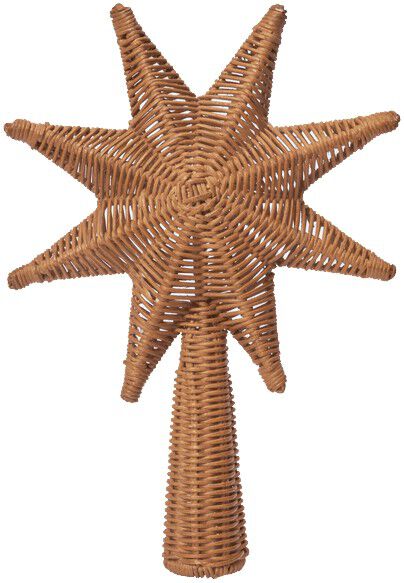 Rattan Christmas Tree Top Star - Na