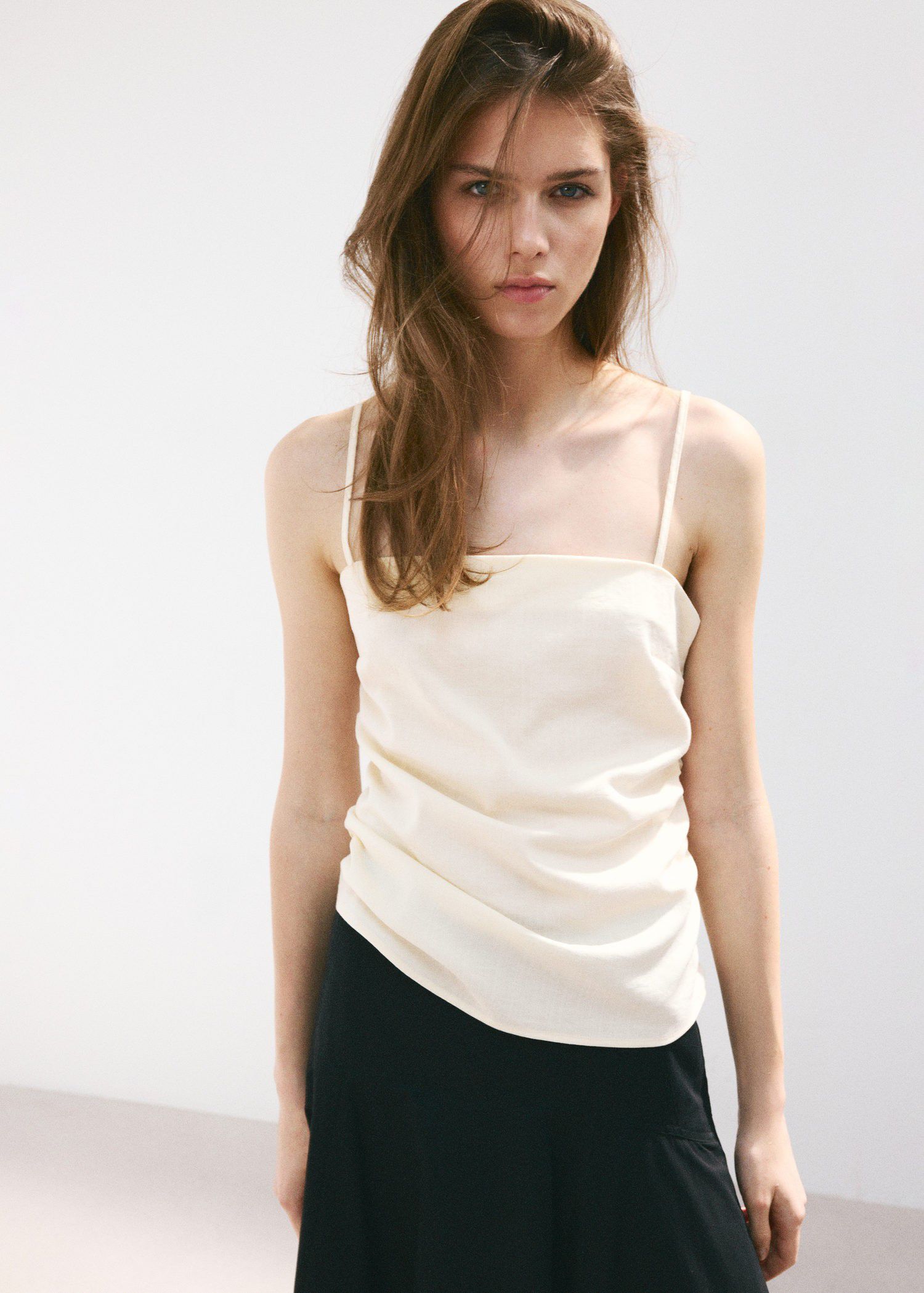 Draped strap top