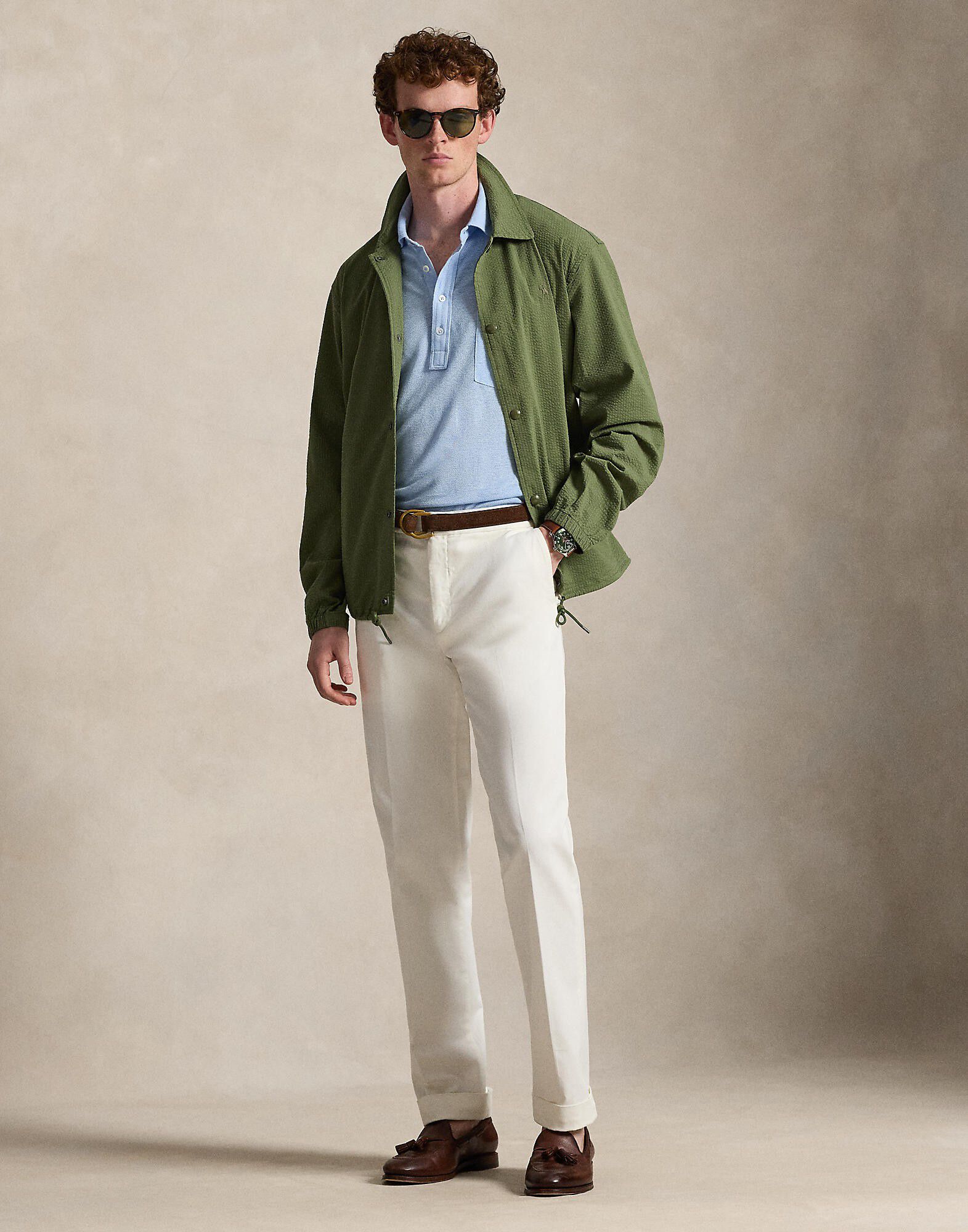 Striped Seersucker Coach&rsquo;s Jacket