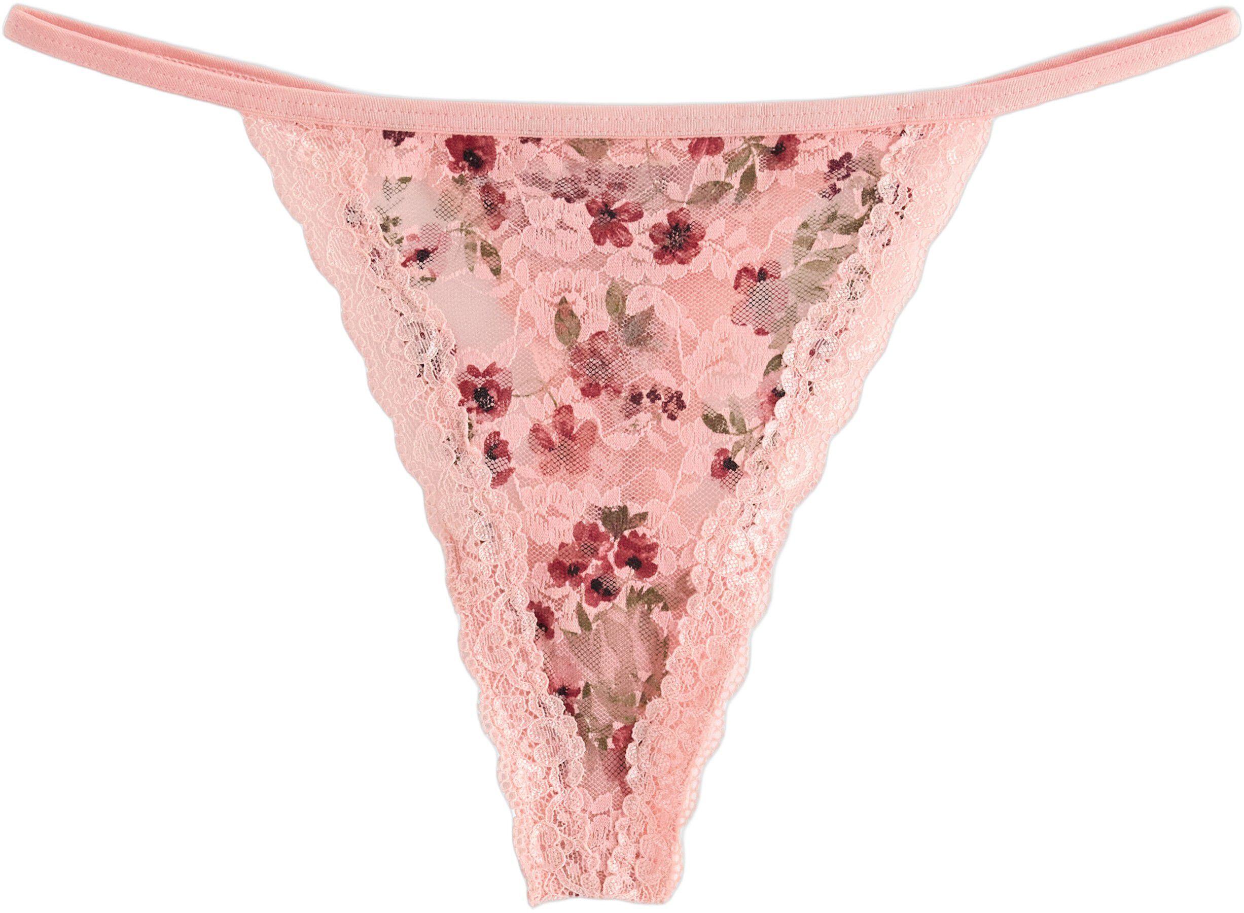 Stringtrosa i spets med ett h&ouml;gt s