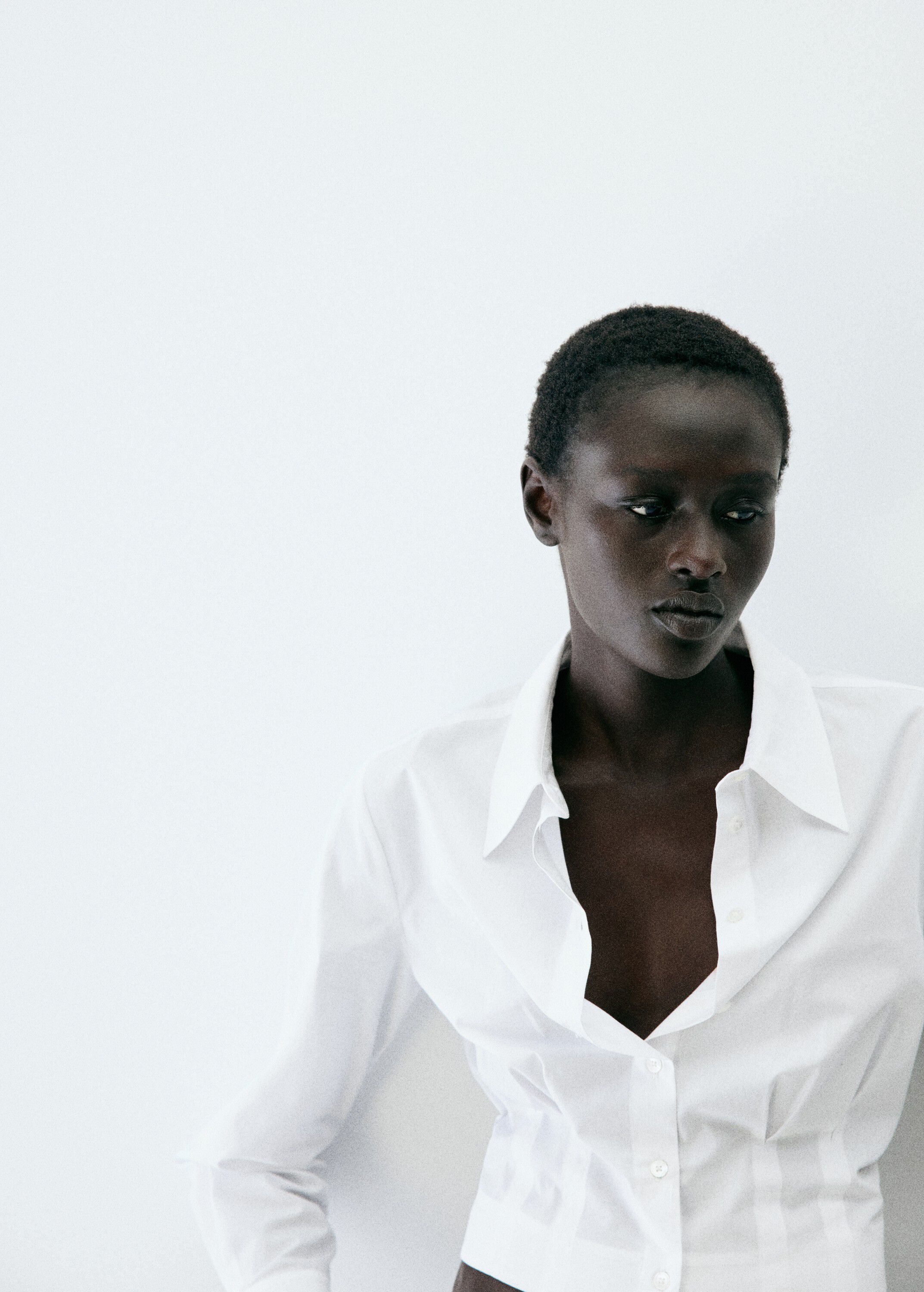 Pleated cotton shirt