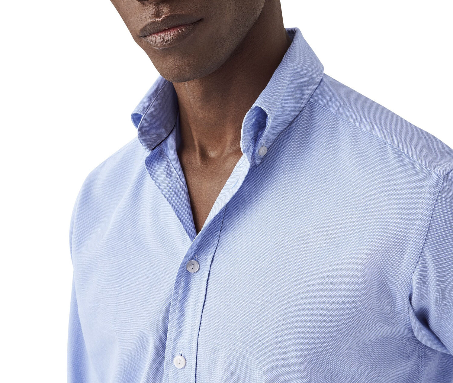 Light Blue Striped Royal Oxford Shirt - Slim Fit