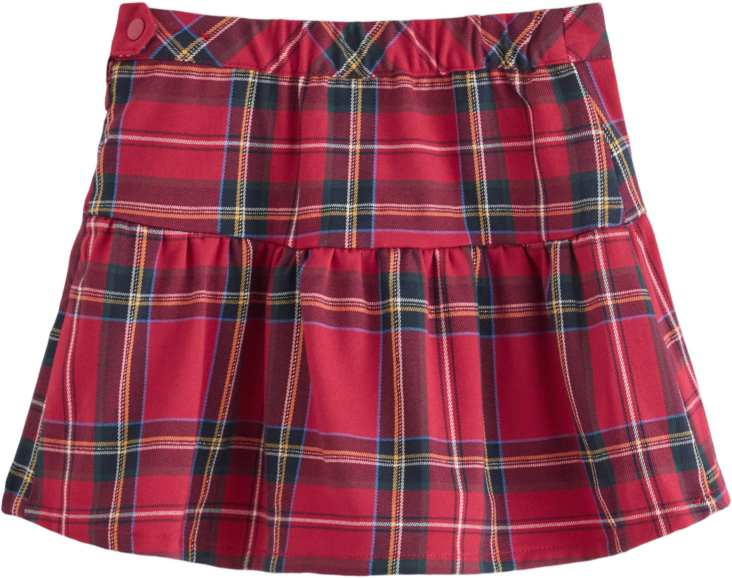 Rutig kjol med res&aring;r i midjan och d