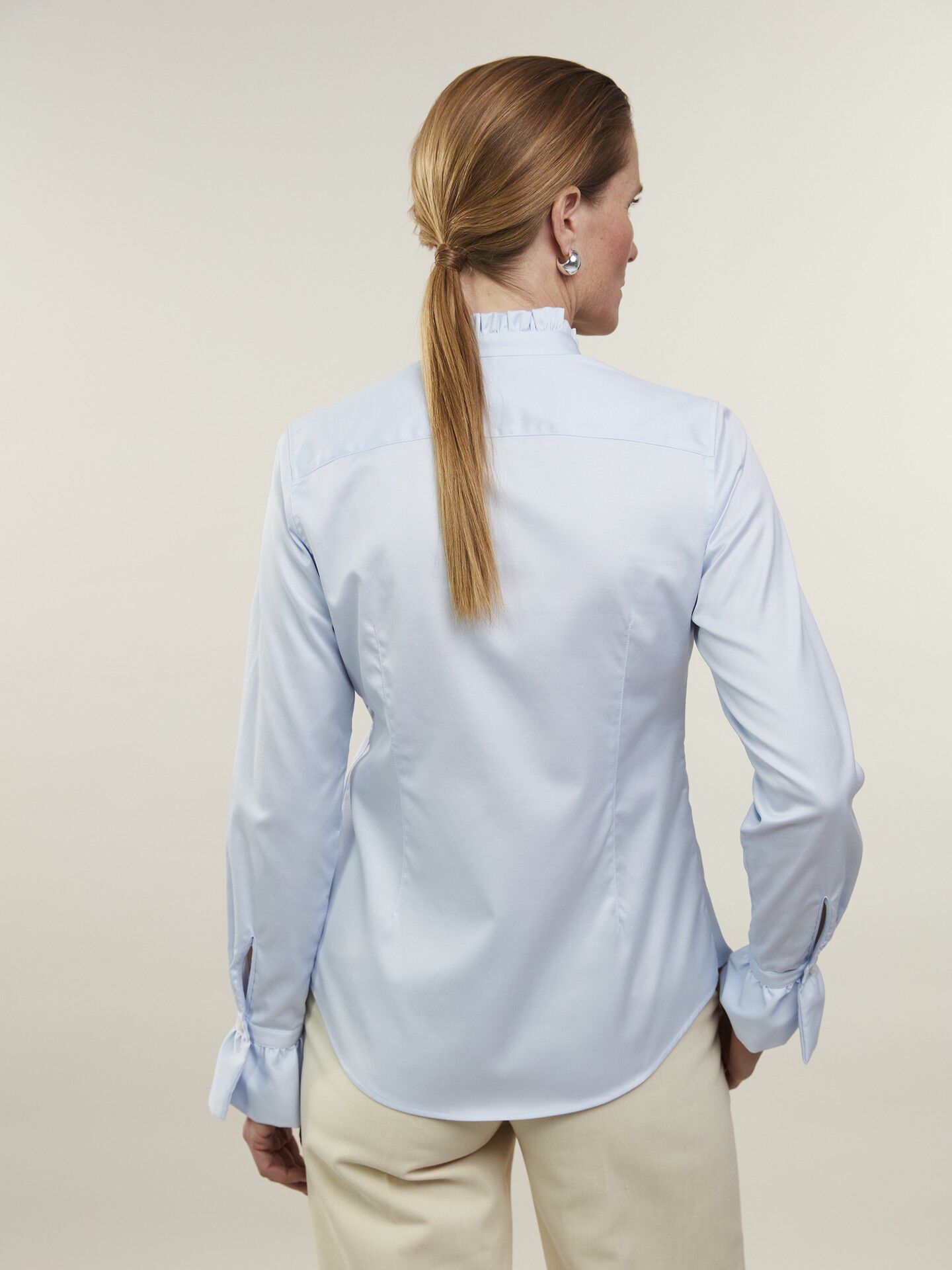 Darya Blouse, Frill collar Flyfront Frill cuff