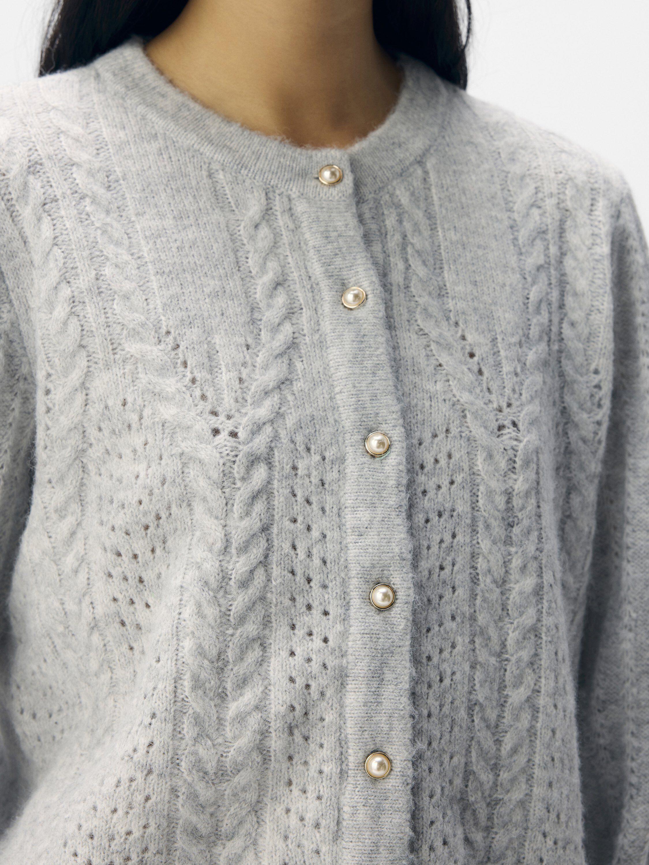 Objflora Re Ls Knit Button Cardigan Noos