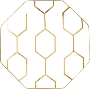 GIOGLD Plate Octagonal 23. 4cm 9. 2in WH