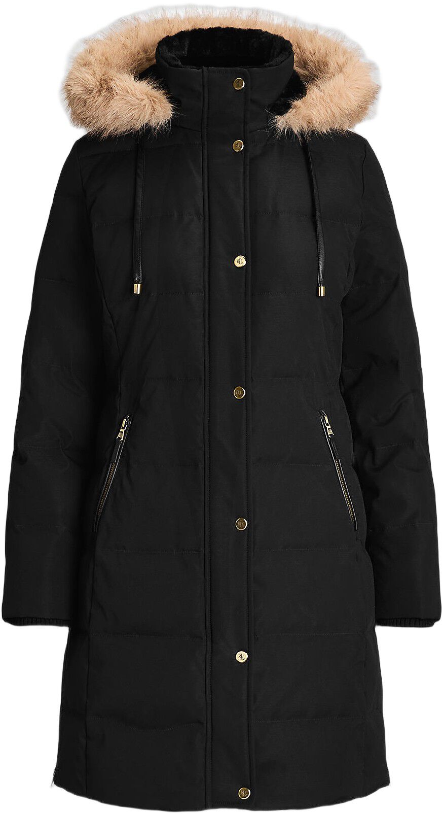 Faux-Fur-Trim Hooded Down Coat