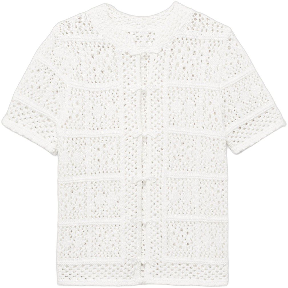 Short-sleeved crochet cardigan