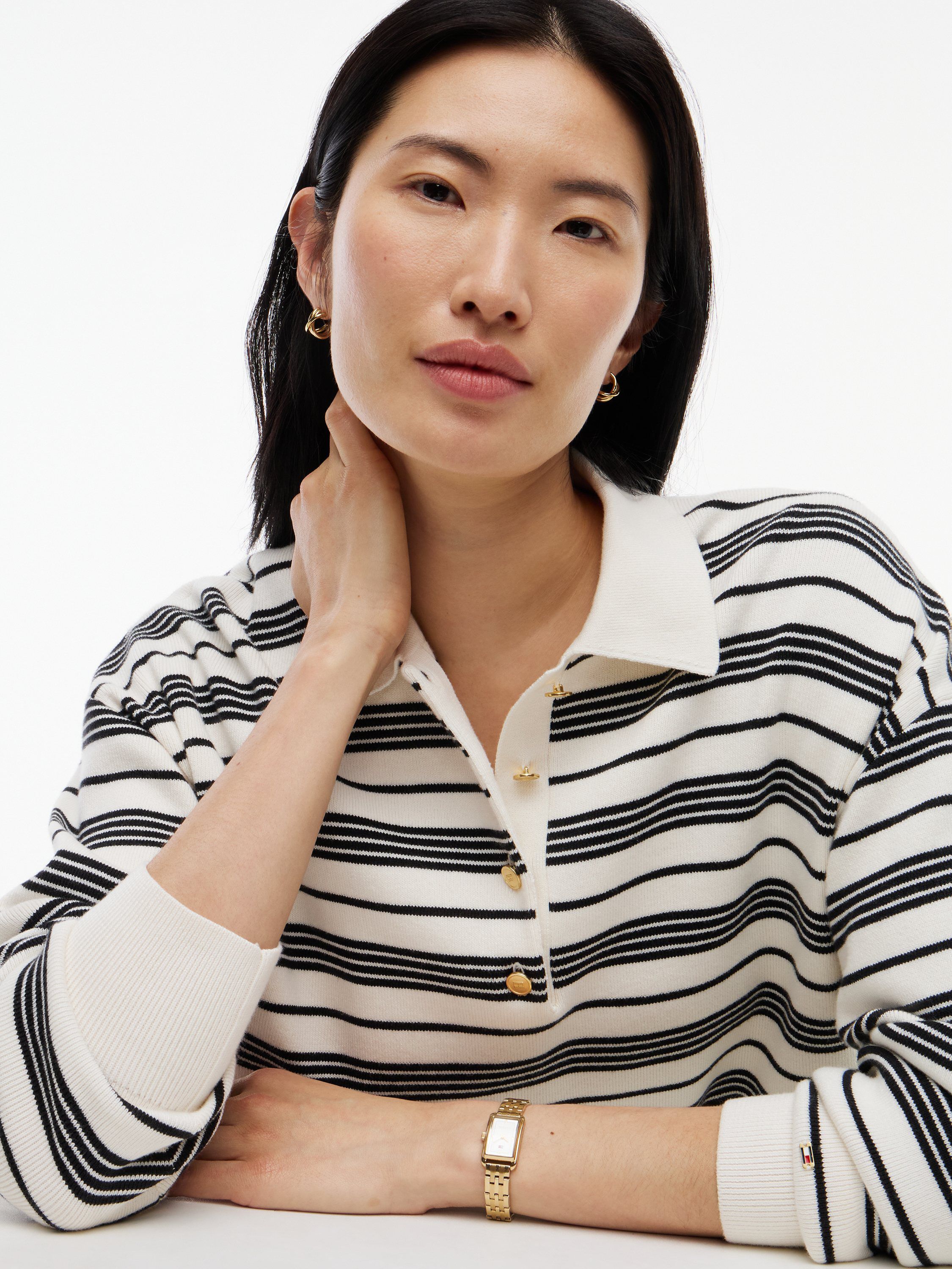 COTTON FULL NEEDLE POLO LS