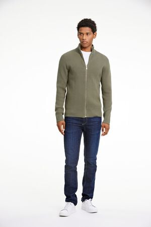 Knitted zip cardigan