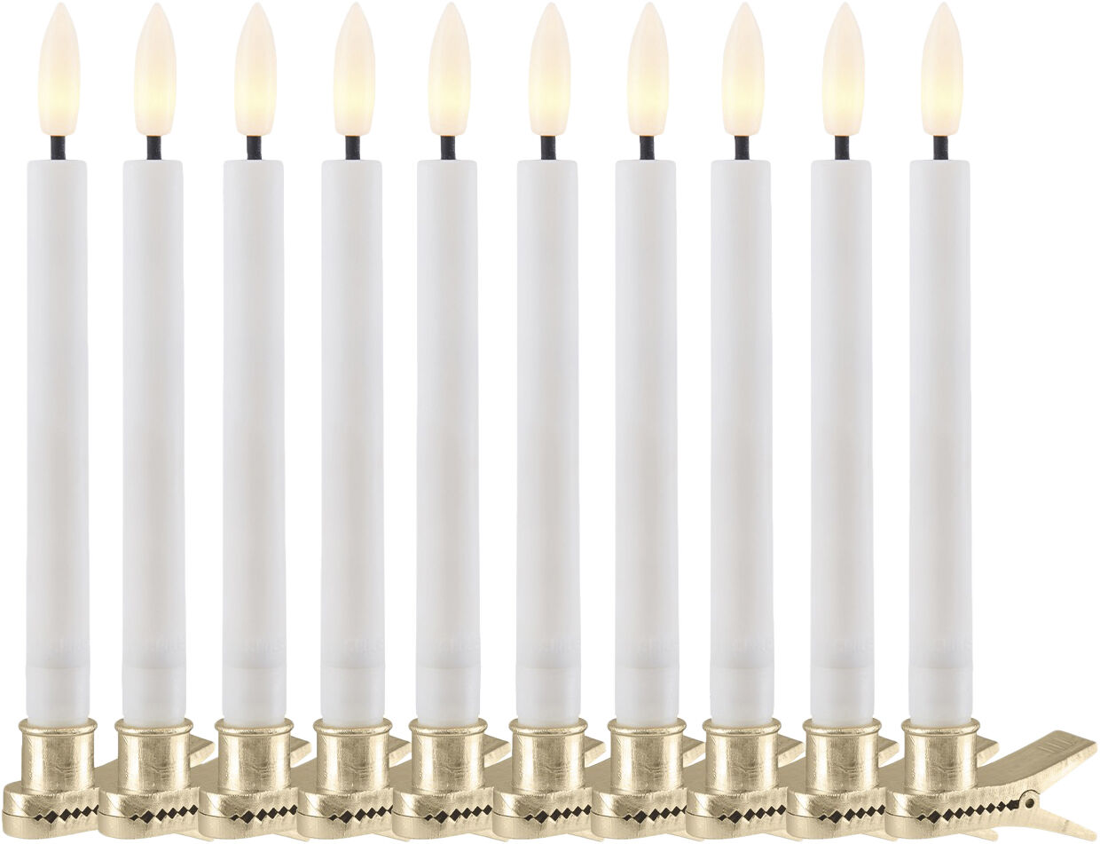 Sille Juletr&aelig;slys 10 styk s&aelig;t, Hvid