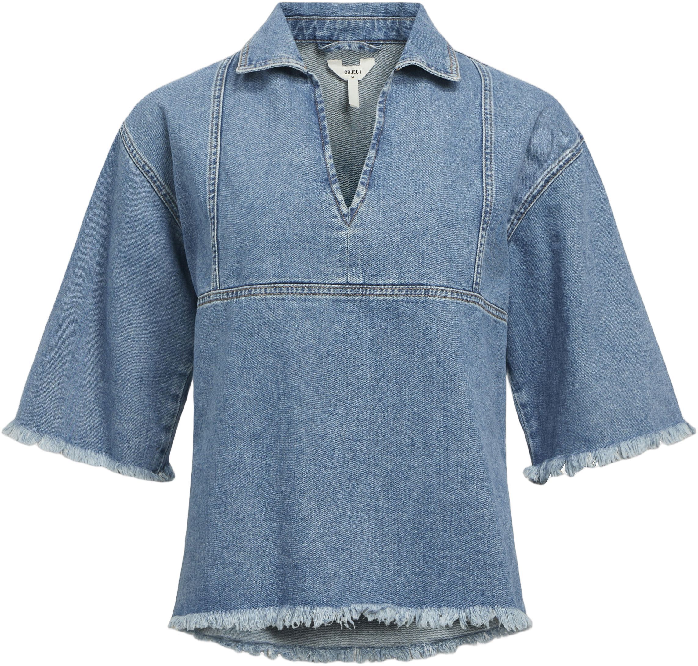 OBJMELIA LO 2/4 SLEEVE DENIM SHIRT