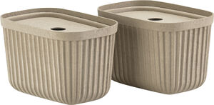 Förvaringsbox Pulp 23 x 15 cm 2 st Natural Brown