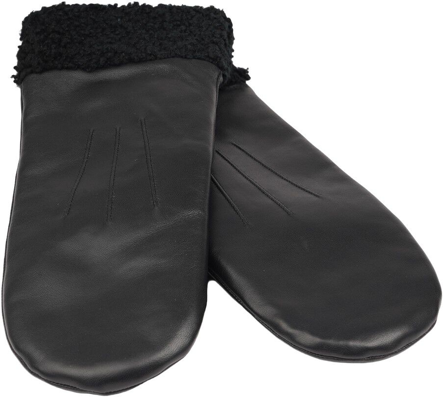 MATERA - FEMININE LEATHER MITTENS W/ CURLY SHEARLING