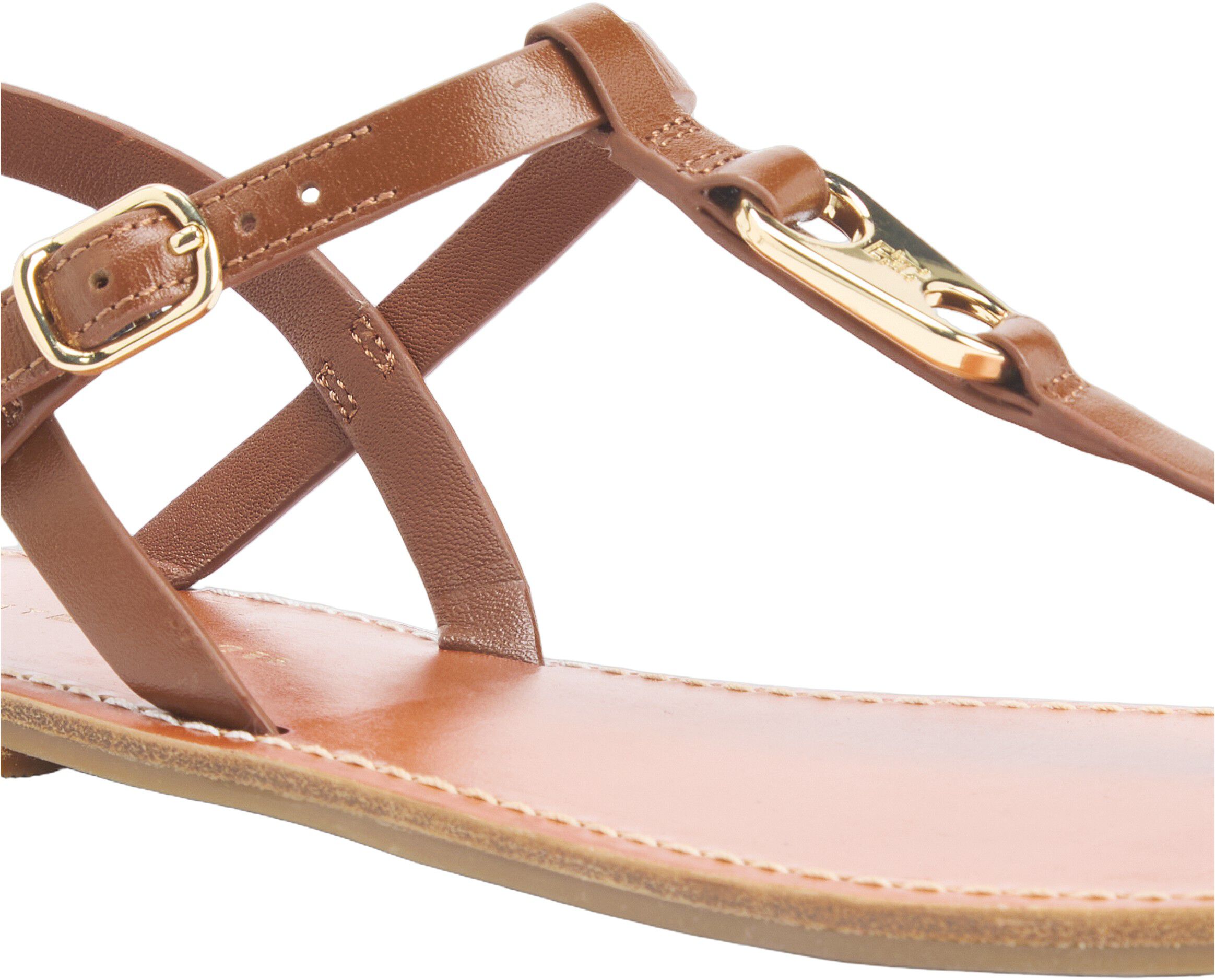 Leather TH Monogram Strap Sandals