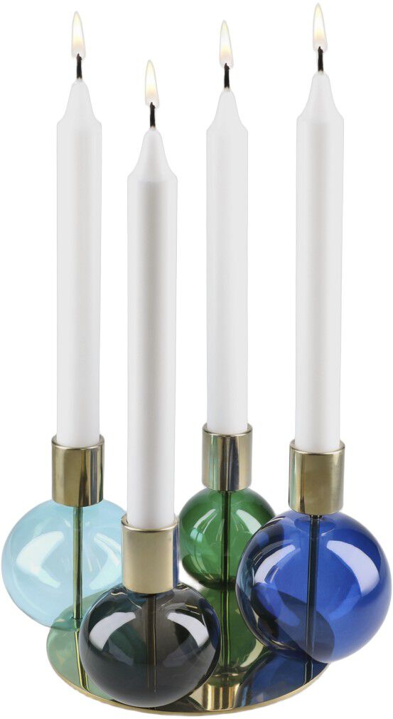 Bubble 4-armet lysestage &Oslash;17. 5 cm bl&aring;/gr&oslash;n