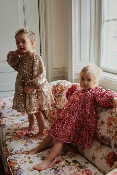 LILA SEQUINS BOW DRESS