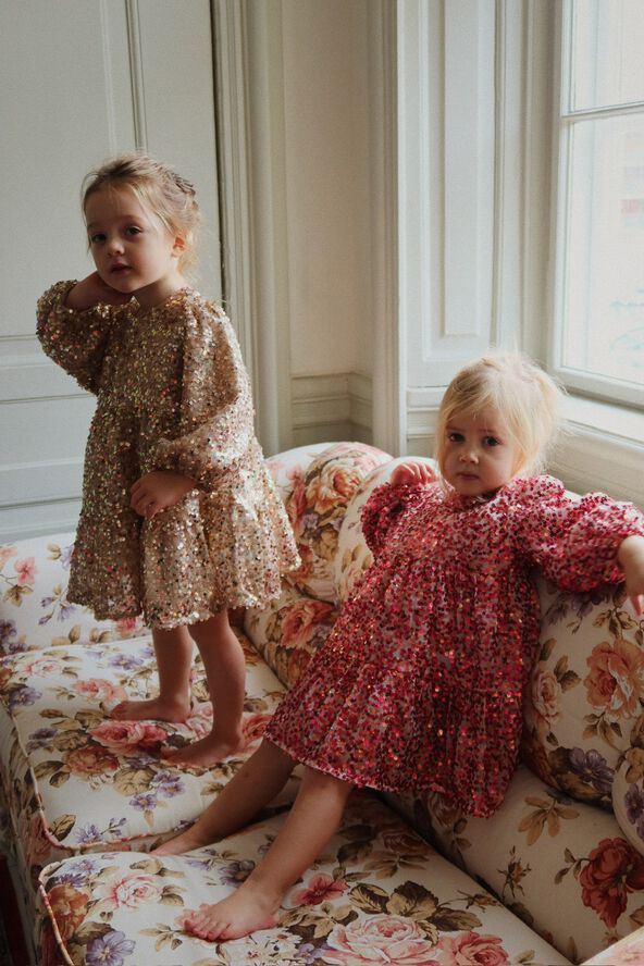 LILA SEQUINS BOW DRESS