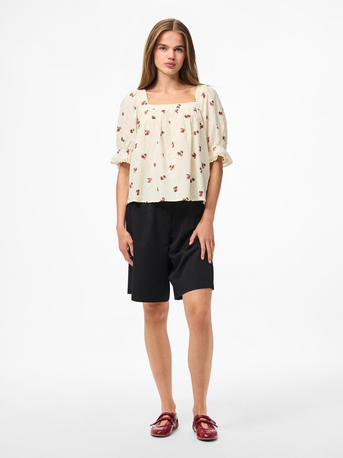 PCTHEA 3/4 SQUARE NECK TOP WVN D2D